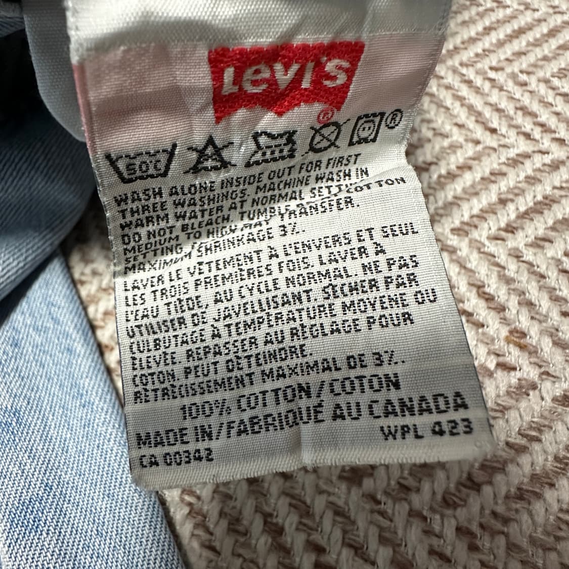 LEVI'S 501 90's canada made denim jeans 상품이미지5