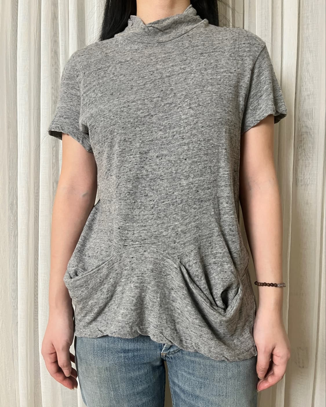 요지야마모토 모크넥 반팔 니트 티셔츠 Y’s yohji yamamoto 상품이미지1