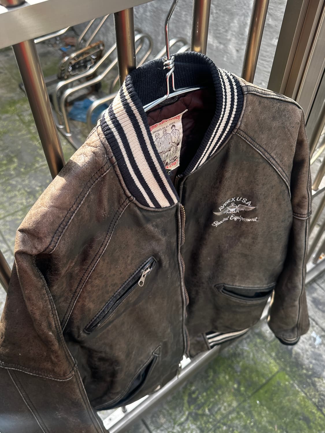 아비렉스 avirex 90s 아이콘 에이징 바시티 레더자켓 상품이미지6