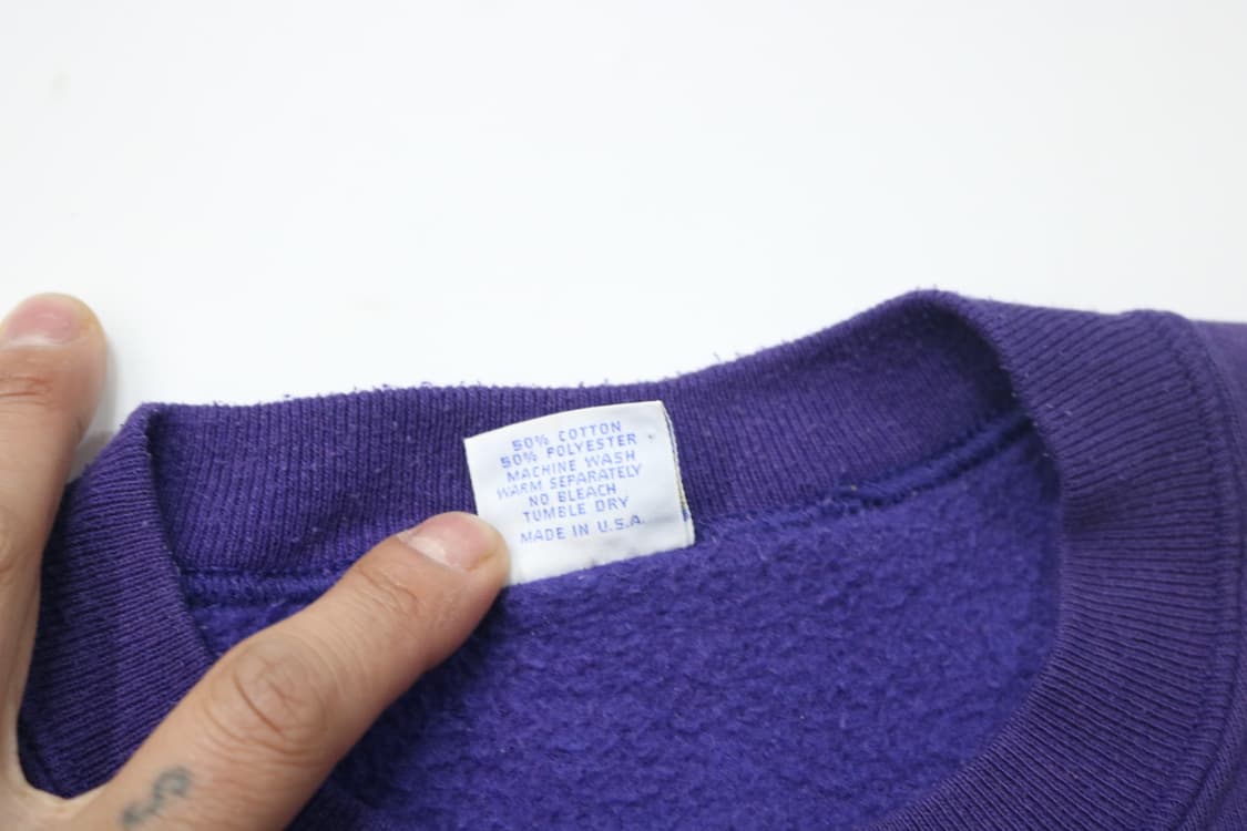 크레이지 셔츠 빈티지 B.Kliban 고양이 퍼플 맨투맨 (M) 상품이미지6