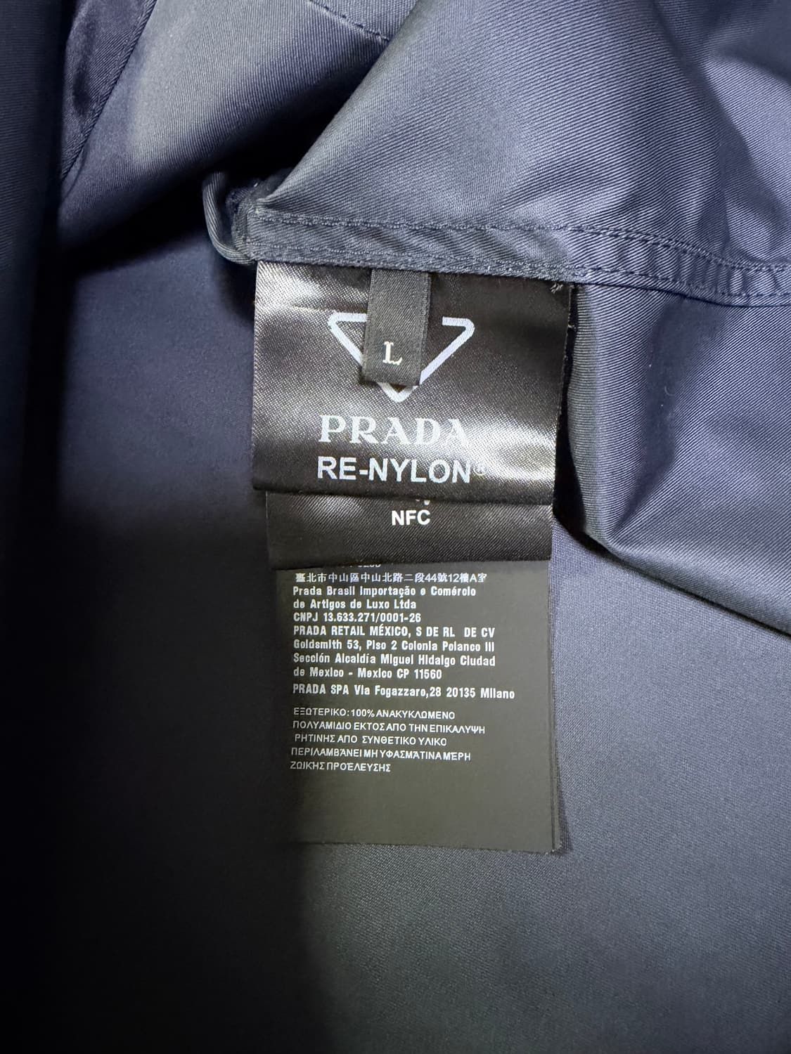 프라다 숏슬리브 리나일론 셔츠 네이비 L 상품이미지9