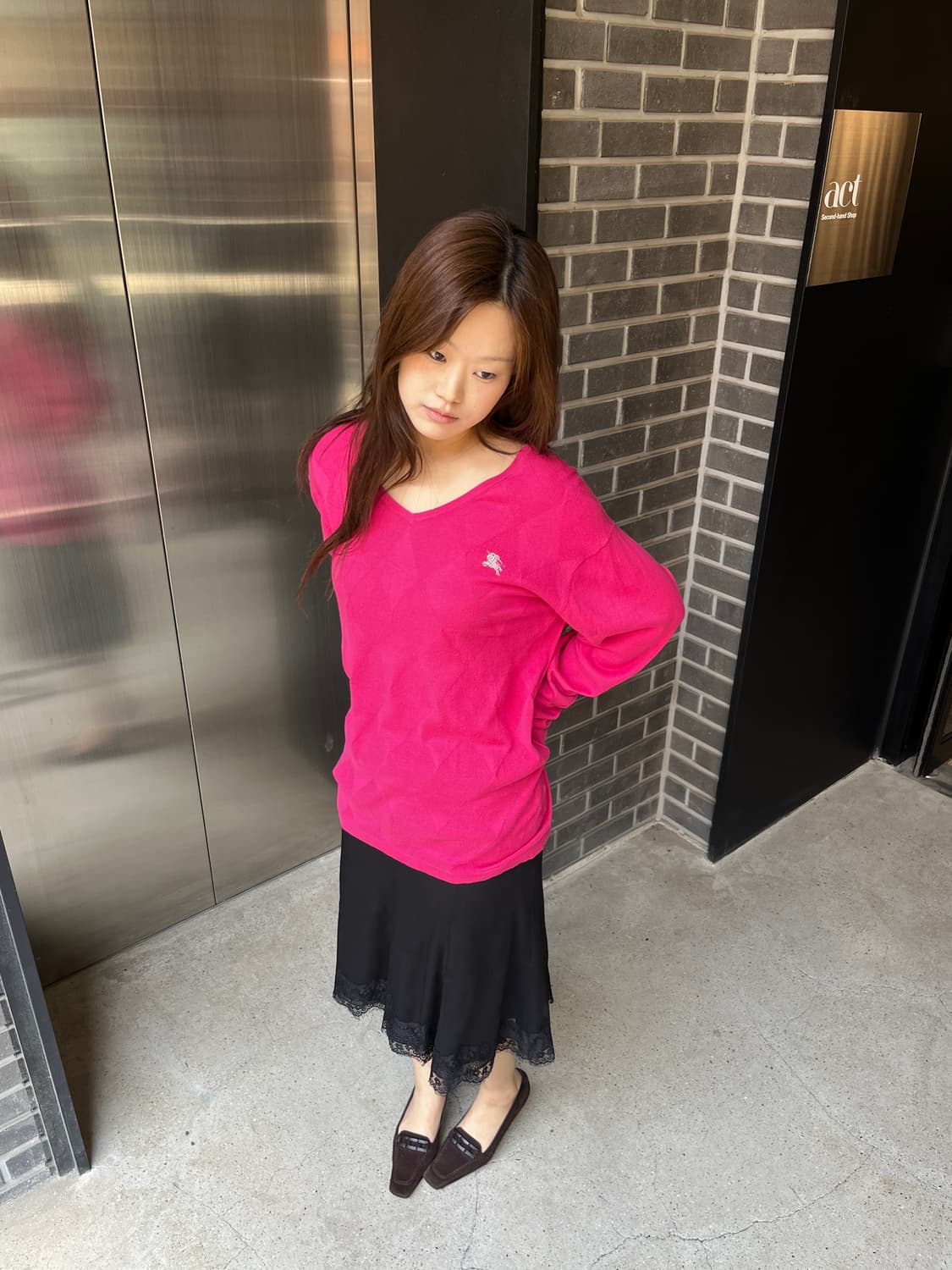 Burberry 버버리 로고 니트 핑크 상품이미지1