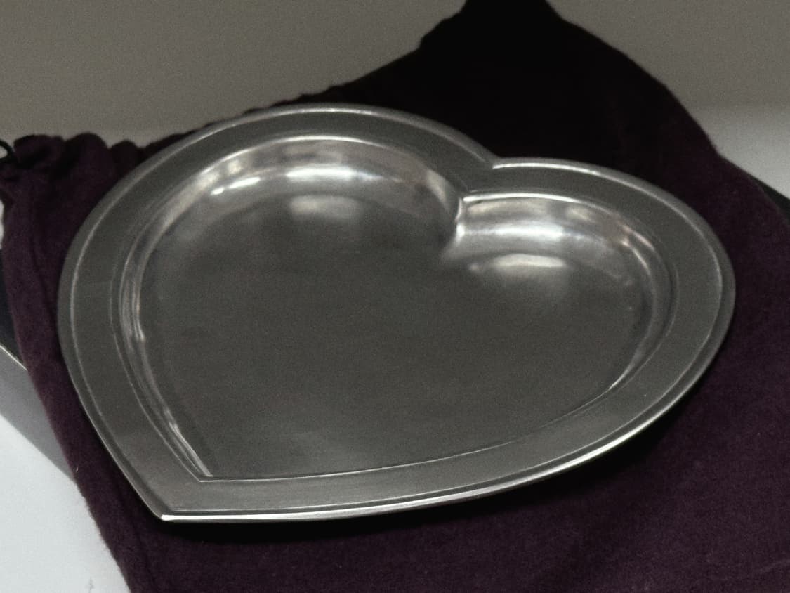 미사용 / 코지타벨리니 하트 트레이 퓨터 쿠오레 접시 상품이미지1