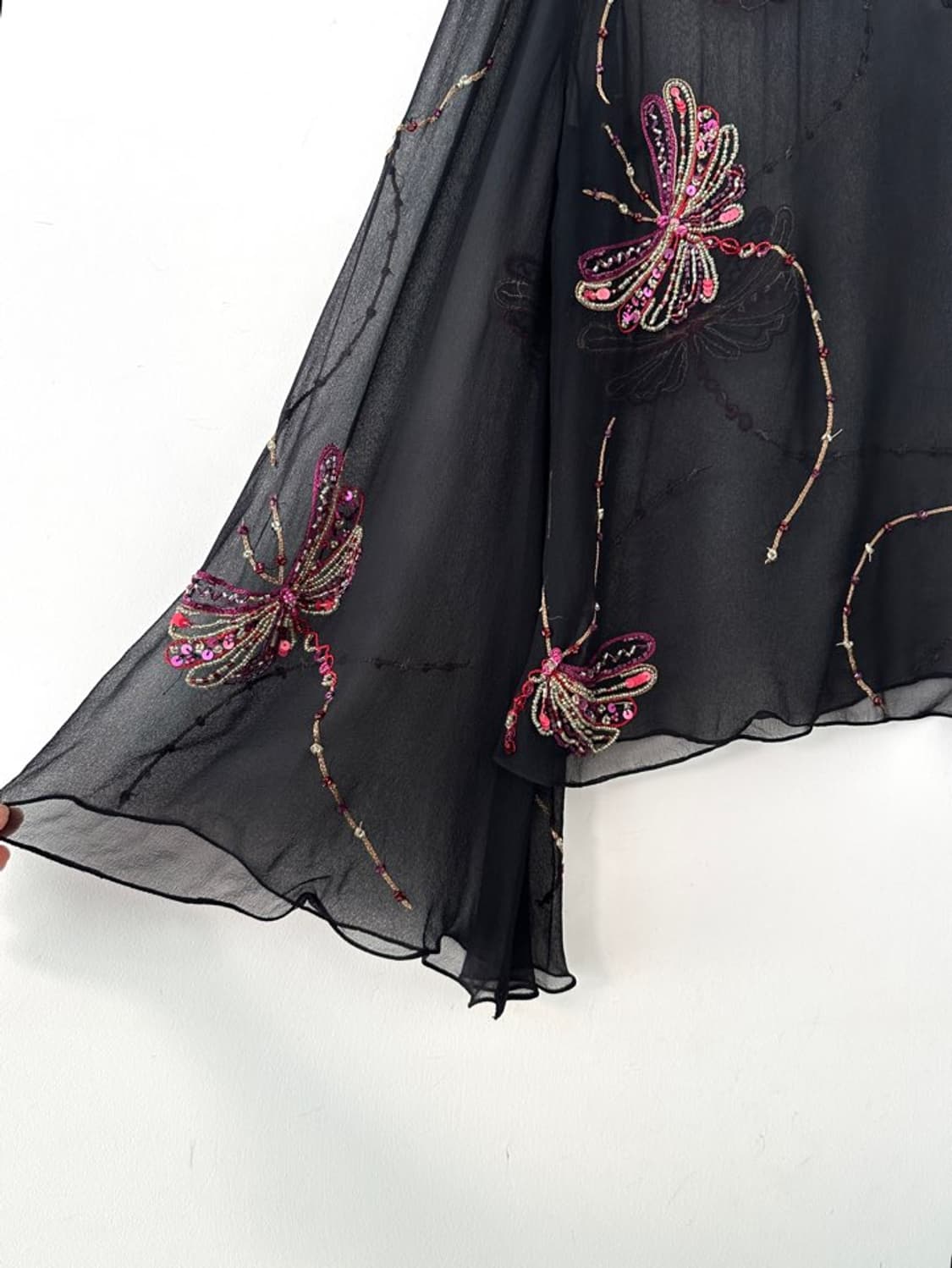 Butterfly see through beads top 상품이미지3