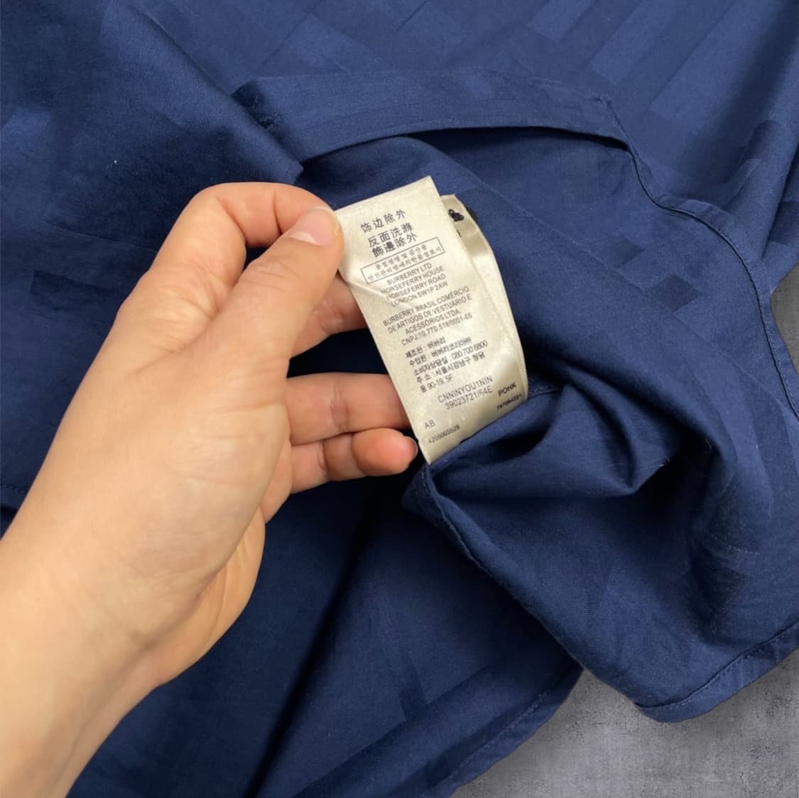 버버리 Burberry 네이비블루 노바체크 코튼 셔츠 XL 상품이미지4