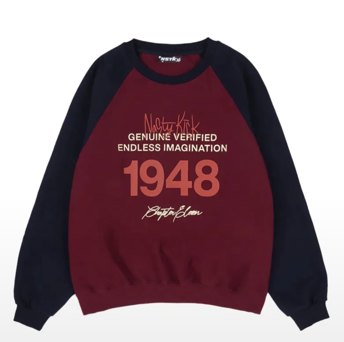 새상품,택o)네스티킥 버건디 맨투맨M/와인 상품이미지1