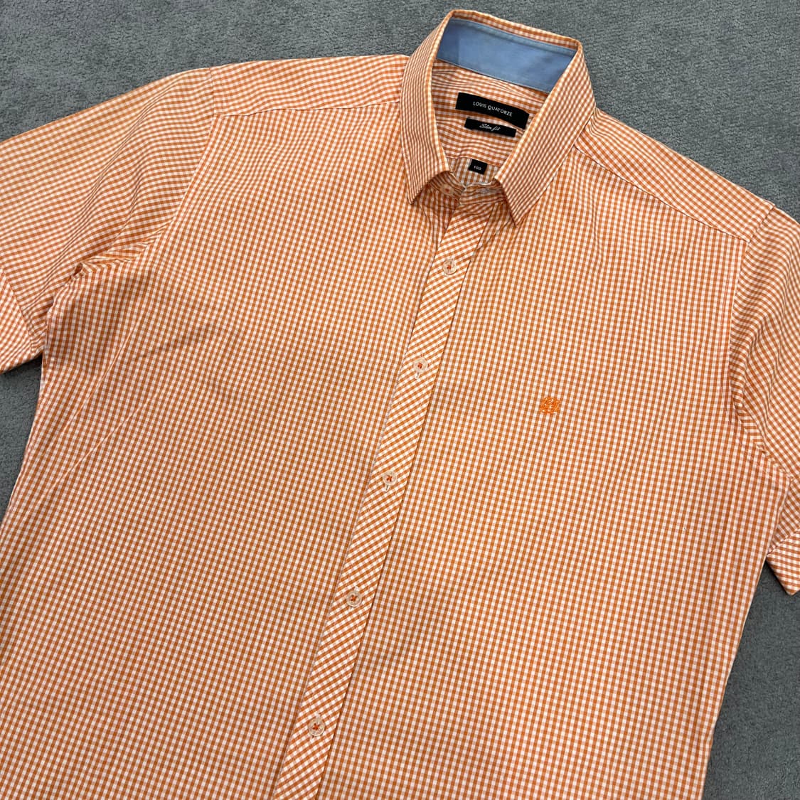 100 루이까또즈 슬림핏 체크 반팔셔츠 상품이미지2