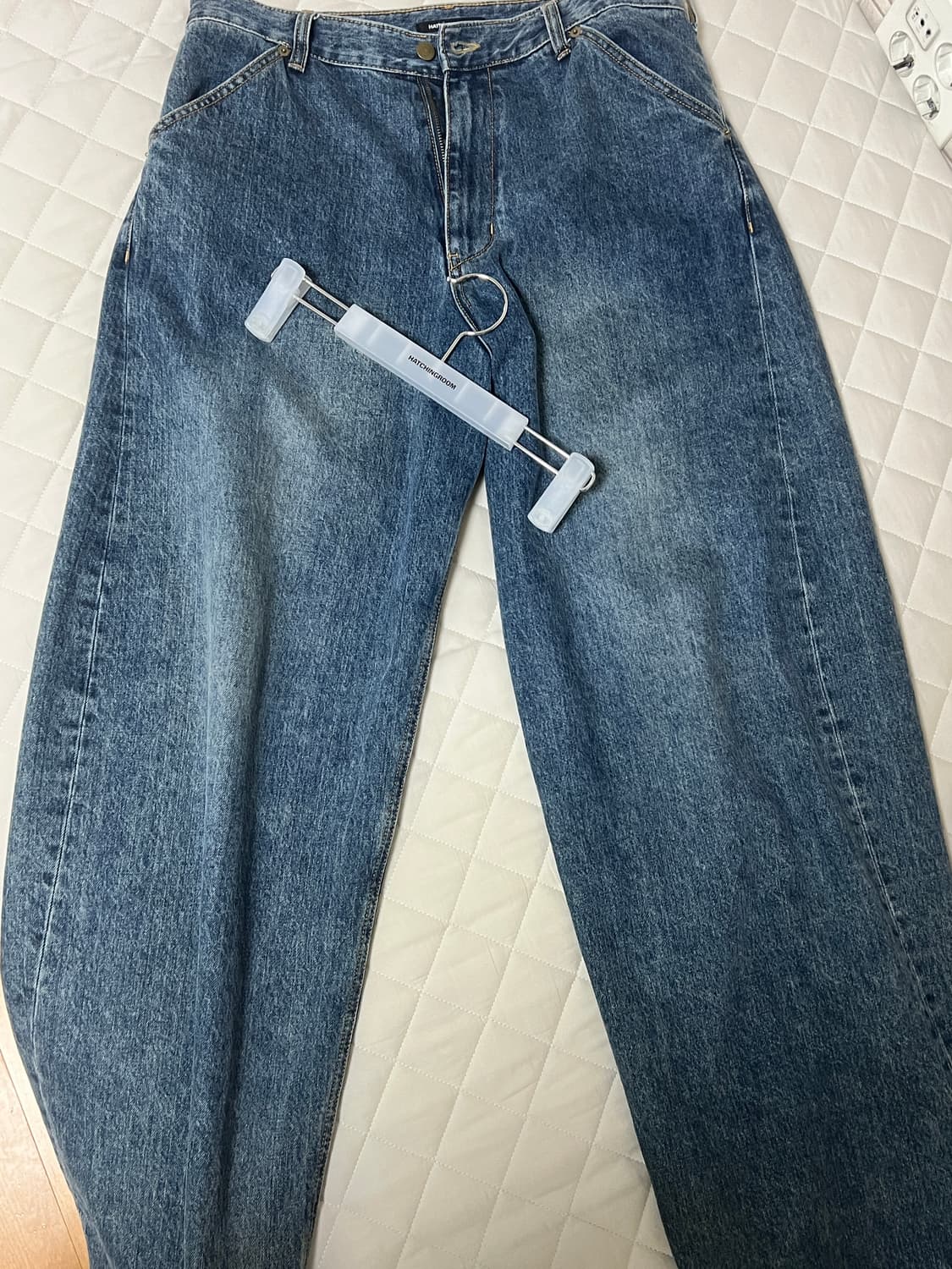 해칭룸 와이드 커브드진 워시드블루 4사이즈 상품이미지1