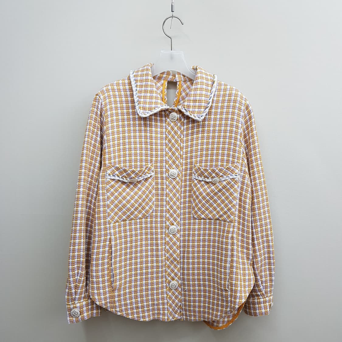 오즈세컨 2020 컬러 체크 트위드 자켓 82-94-160사이즈 상품이미지1