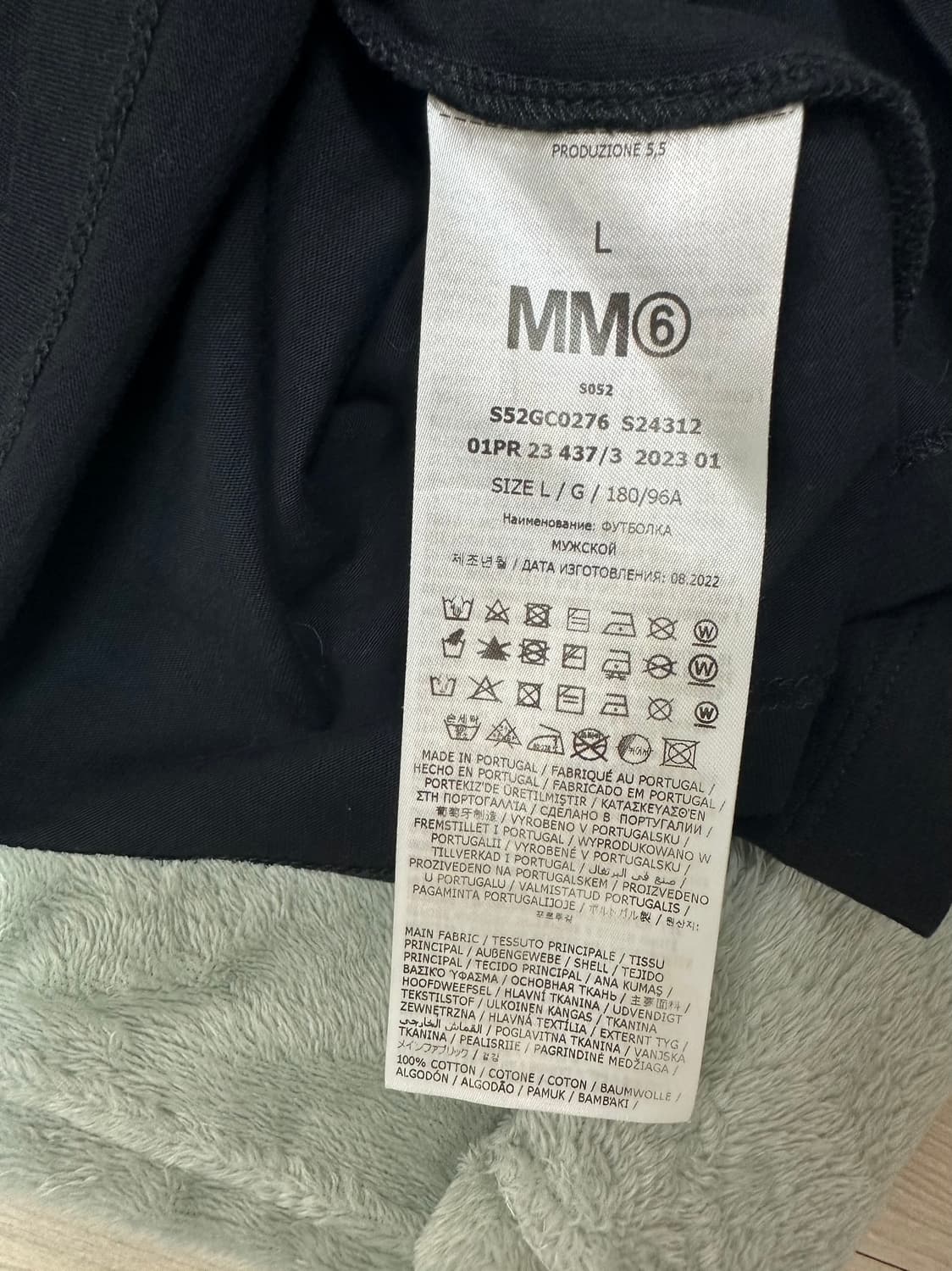 [L] MM6 메종 마르지엘라 숏슬리브 티셔츠 블랙 상품이미지5