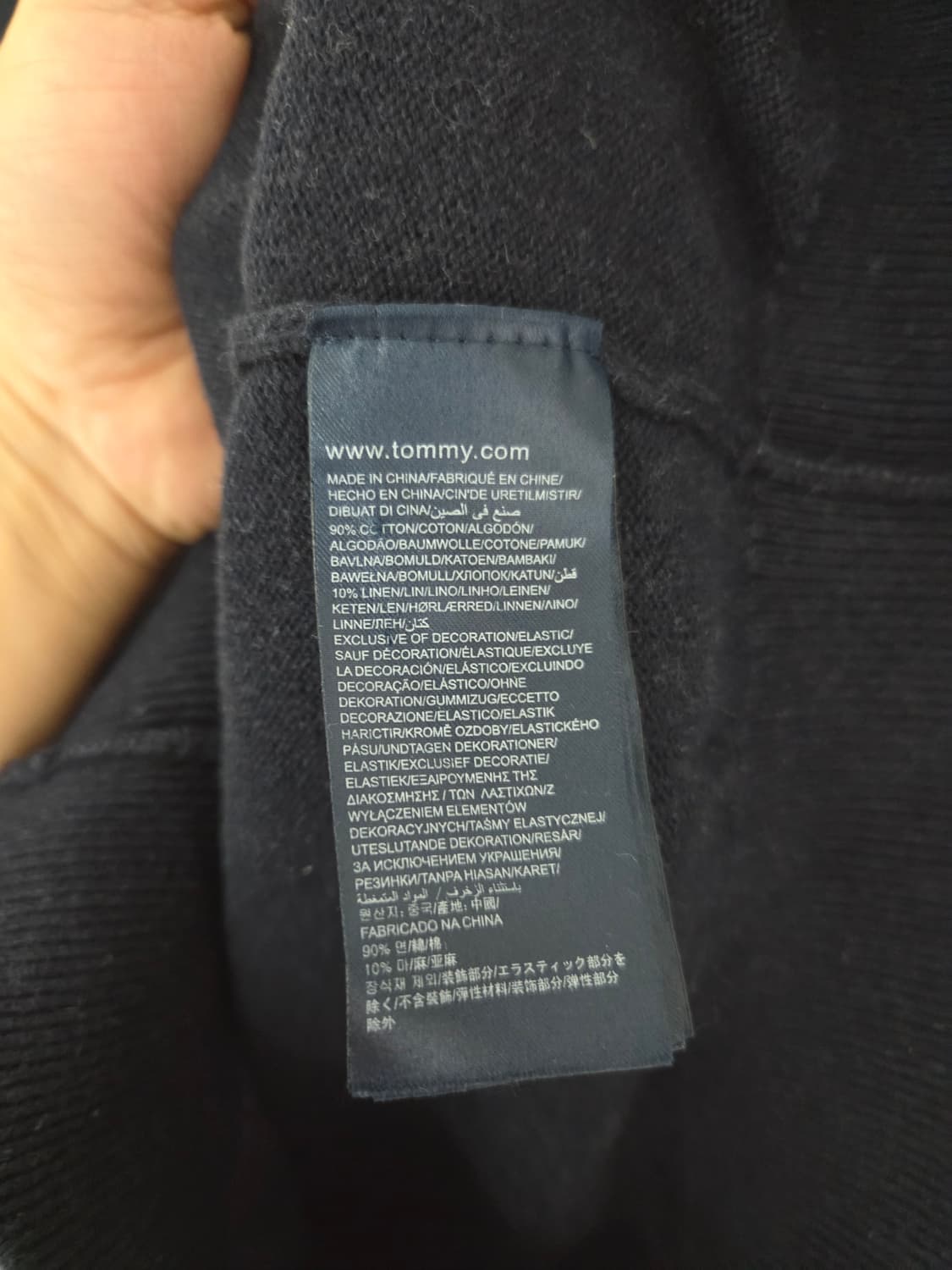 타미힐피거 코튼린넨 네이비 집업니트(100사이즈) 상품이미지6