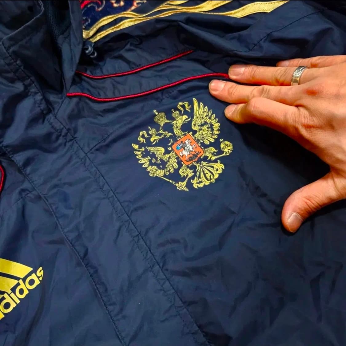 아디다스 올드스쿨 러시아 국대 레인 바람막이 자켓 M size 상품이미지5
