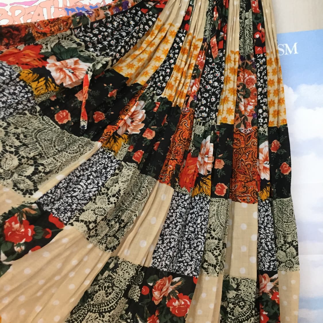 패치 워크 롱스커트 상품이미지3