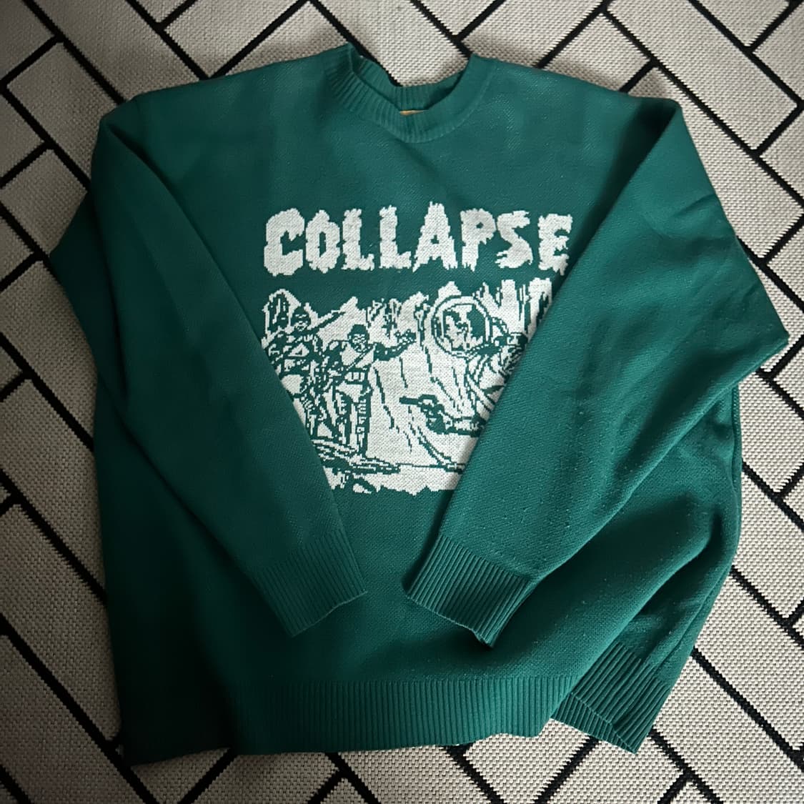 Collapse Oversized Sweater(TEAL GREEN) 상품이미지3