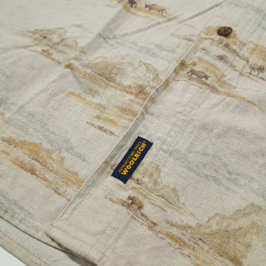 CL341 M 울리치 90s 코튼 버팔로시닉프린트 베이지 셔츠 남방 상품이미지6