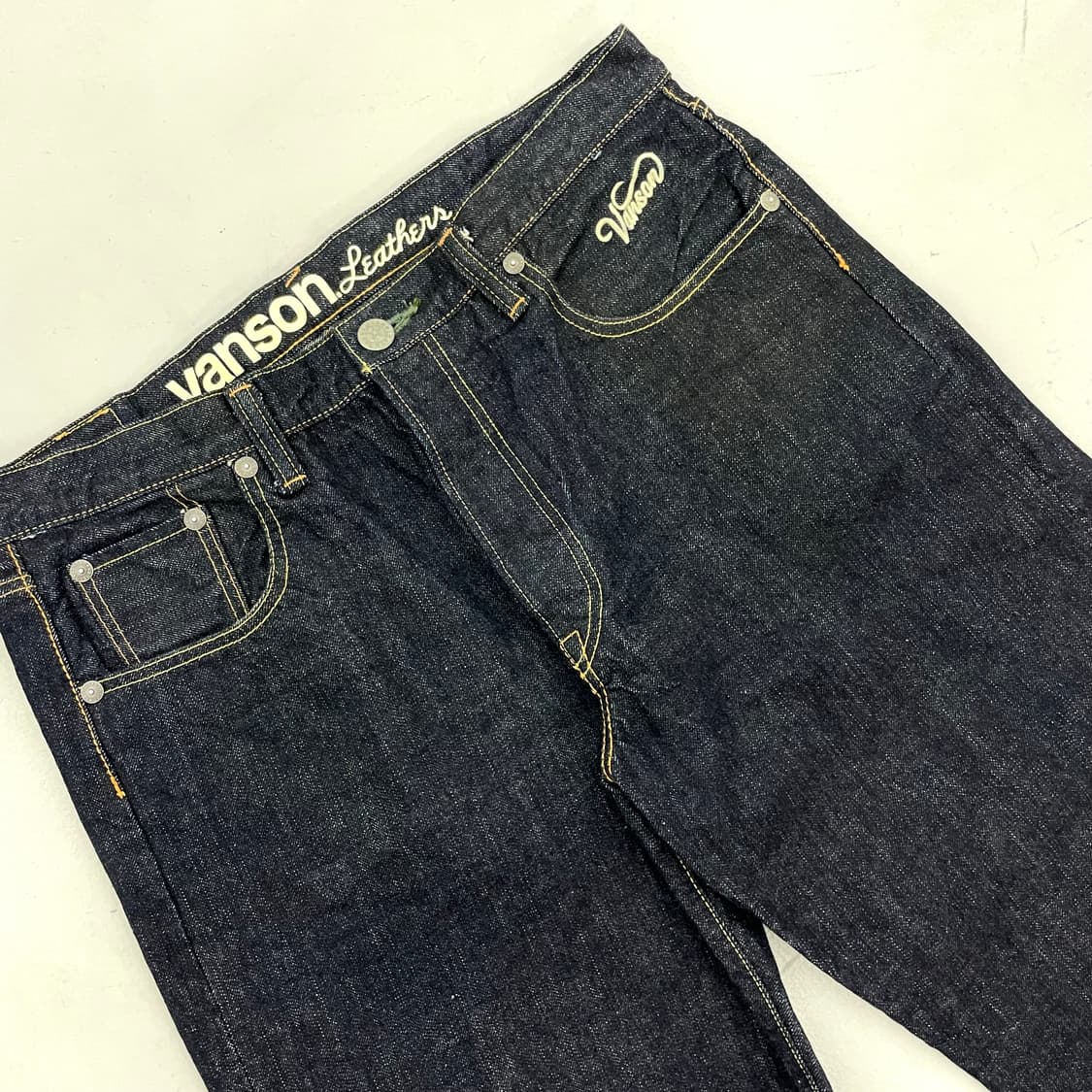 밴슨 레더 셀비지 생지 와이드 데님팬츠 상품이미지3