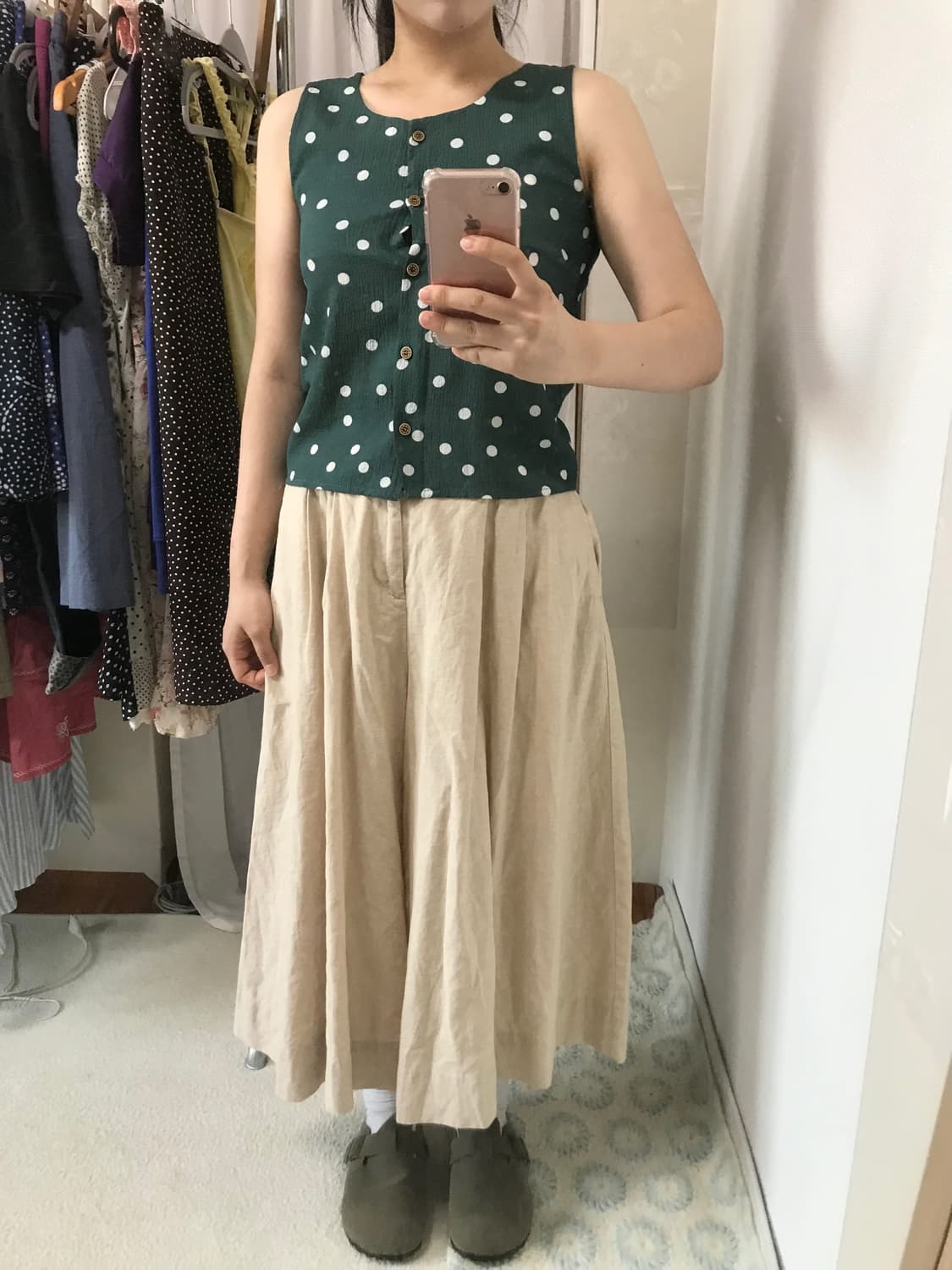 vintage Aline beige over pantskirt  상품이미지1