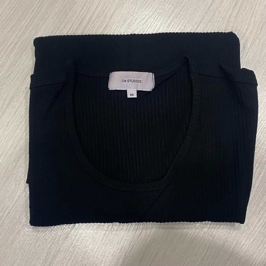 오엑스 스튜디오 리브드 유넥 롱 슬리브 니트 46 블랙,그레이,화이트 상품이미지4