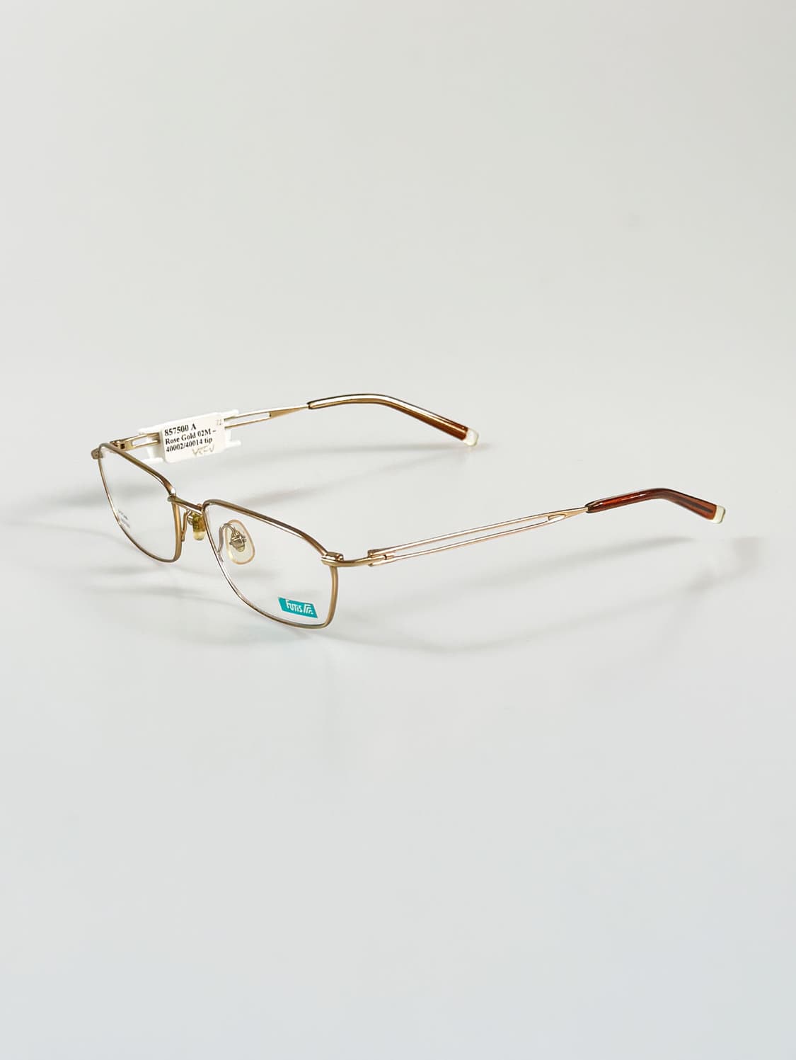 90s FUTIS 골드 슬림 스퀘어 프레임 빈티지 안경 상품이미지3