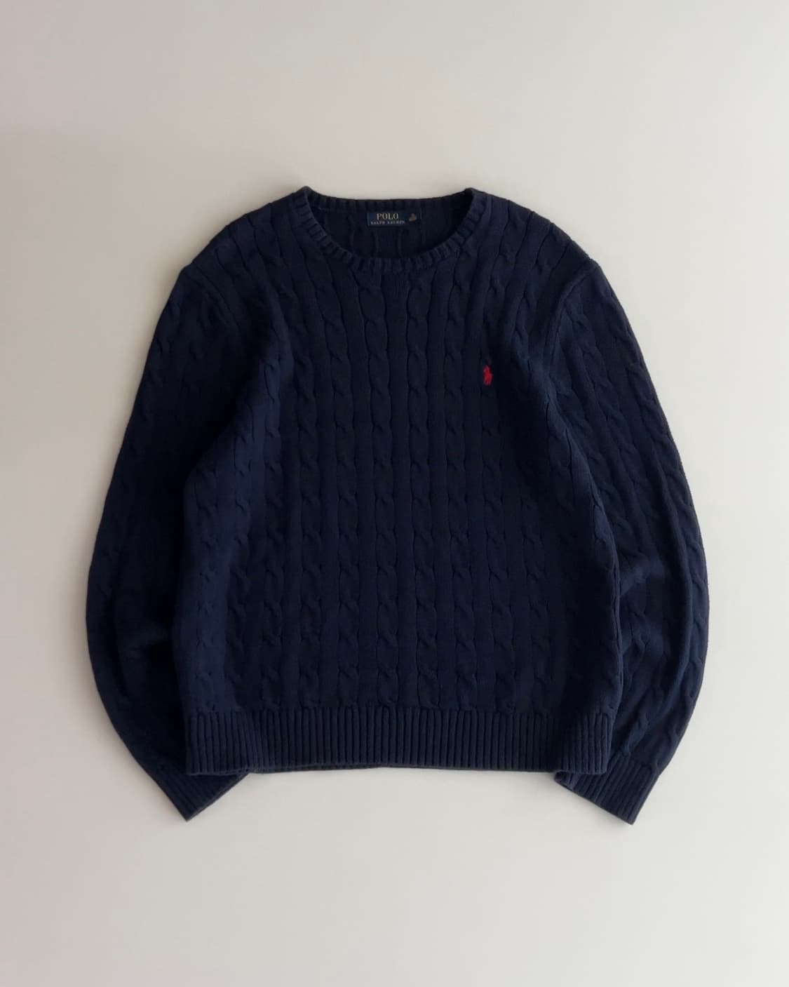 폴로 랄프로렌 케이블 라운드 니트 XL 상품이미지1