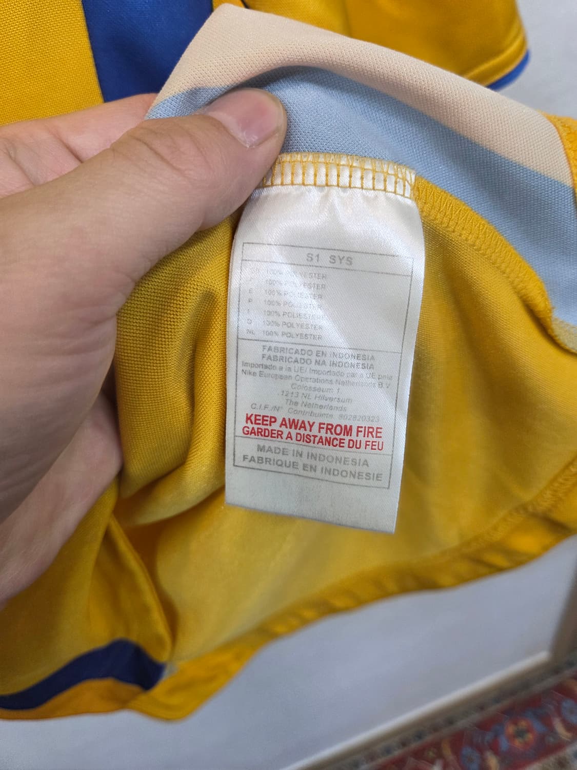 나이키 올드스쿨 빈티지 90s 브이넥 노랑 져지반팔 s 오버핏  상품이미지5