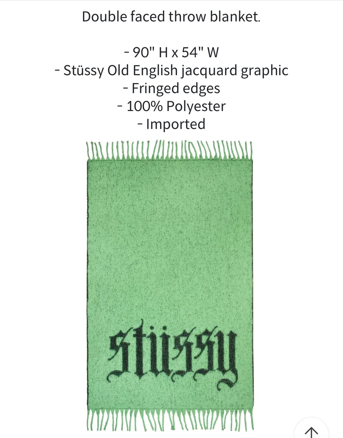 스투시 올드 잉글리쉬 블랭킷 라임 상품이미지4