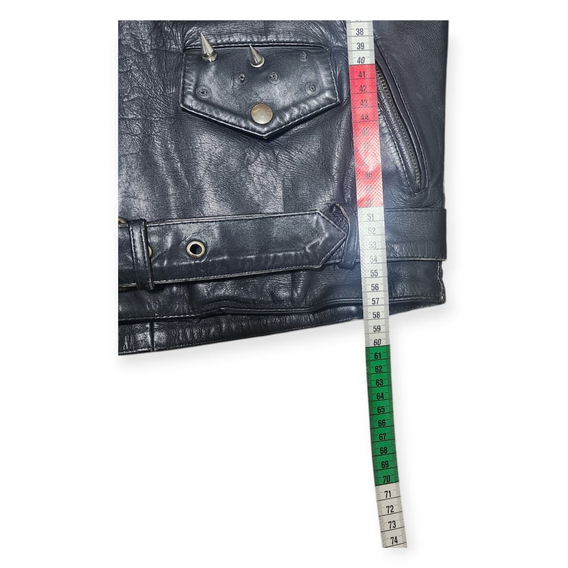 M)MONDO LUI 빈티지 블랙 소가죽 자켓 해골 프린팅 라이더 자켓 상품이미지8