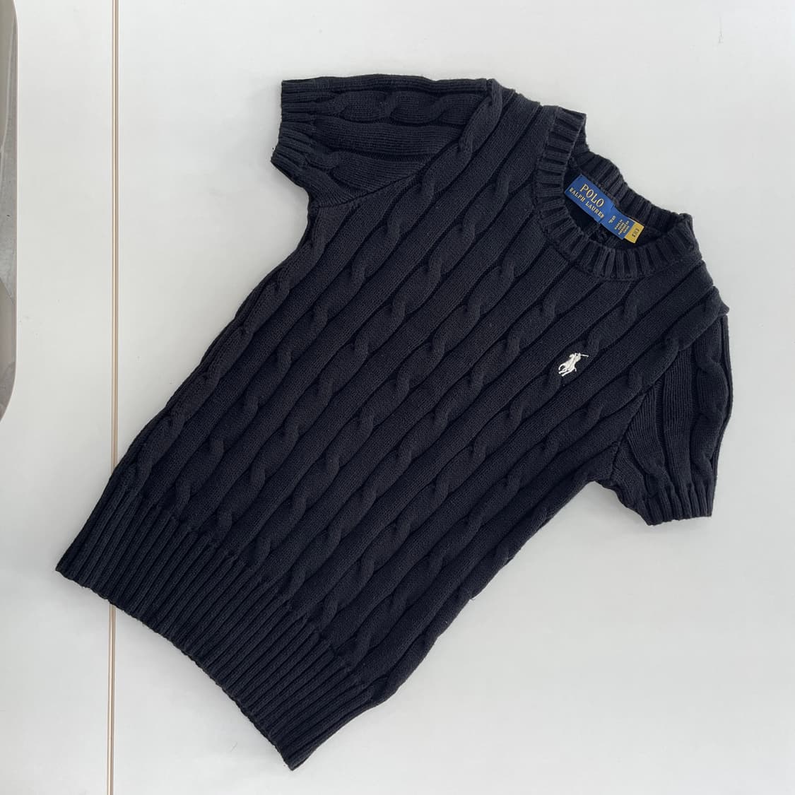 폴로 랄프로렌 블랙 케이블 반팔 니트 상품이미지2