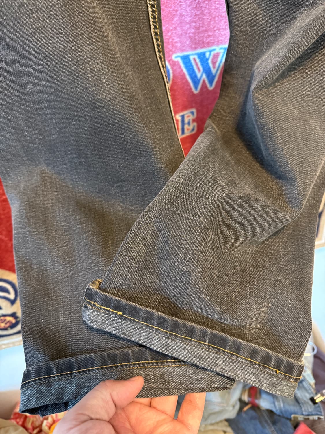 리바이스 505 흑청 34/32 옐로우스티치 상품이미지8