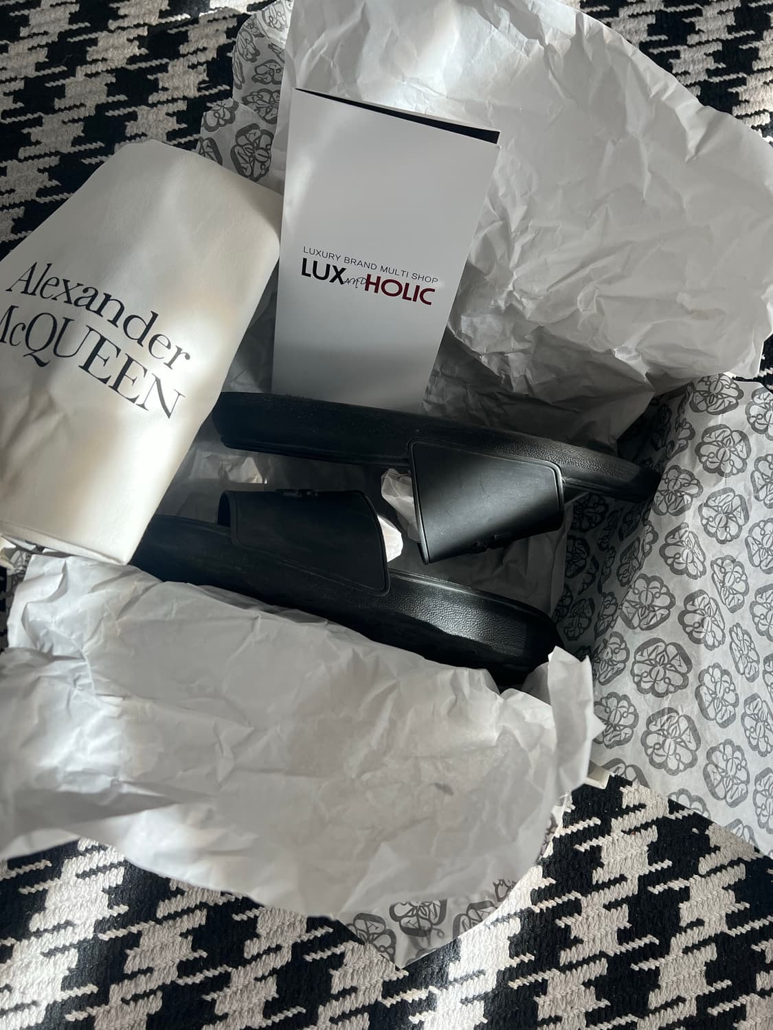 39.5) 알렉산더맥퀸 블랙 풀 슬라이드 샌들 상품이미지2