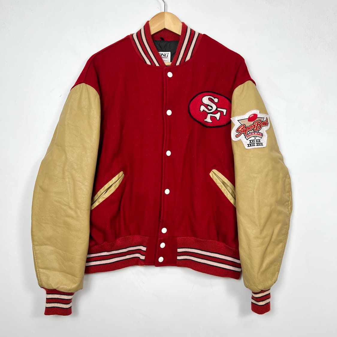1990s NFL Delong 49ers 레더 바시티 상품이미지3