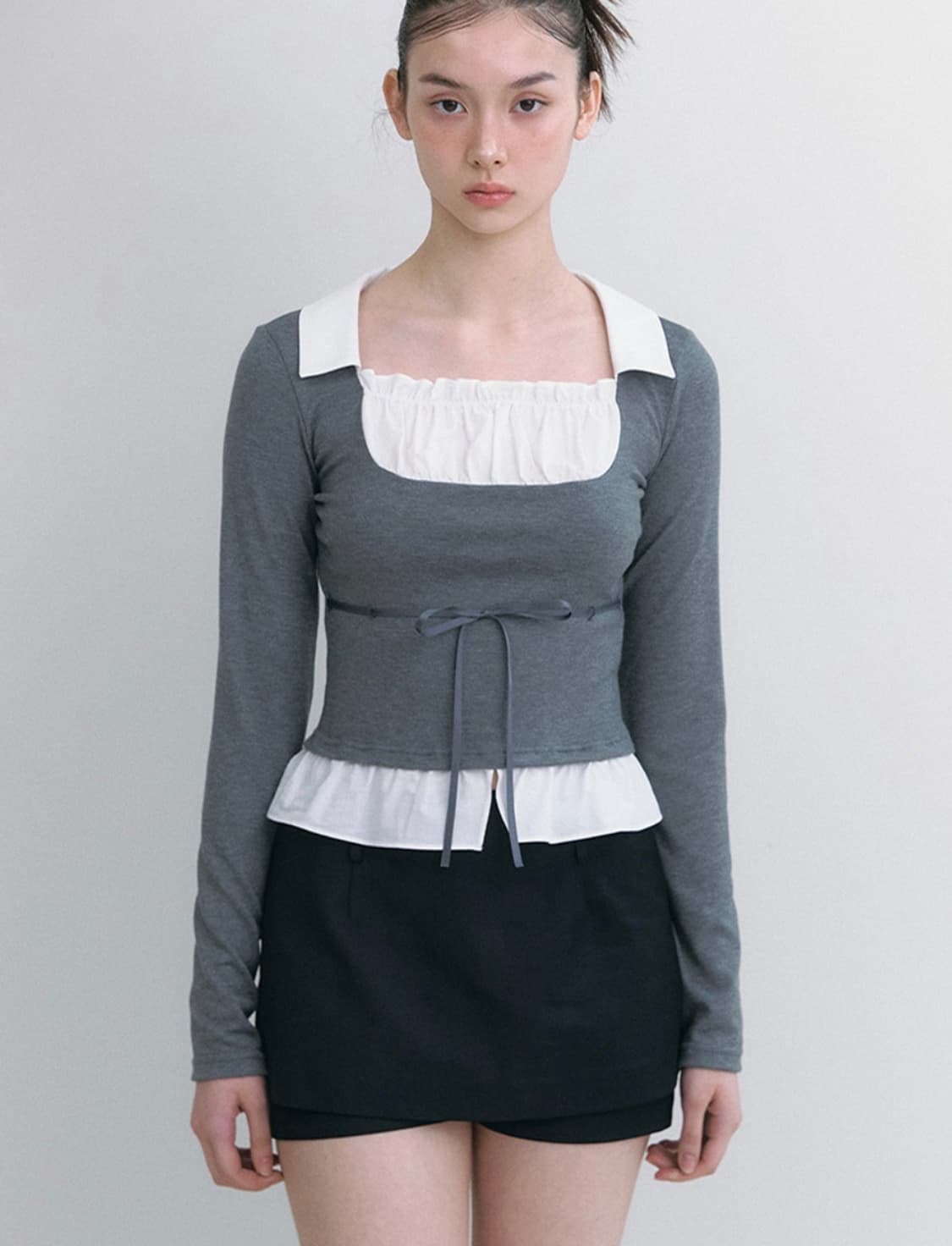 낫유어로즈 클레어탑 차콜 상품이미지1