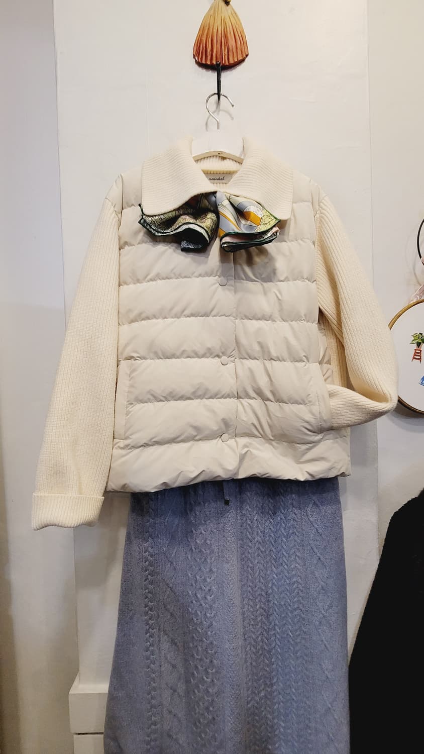 니트 구스패딩 .이태리 퓨어울 니트스커트 상품이미지3