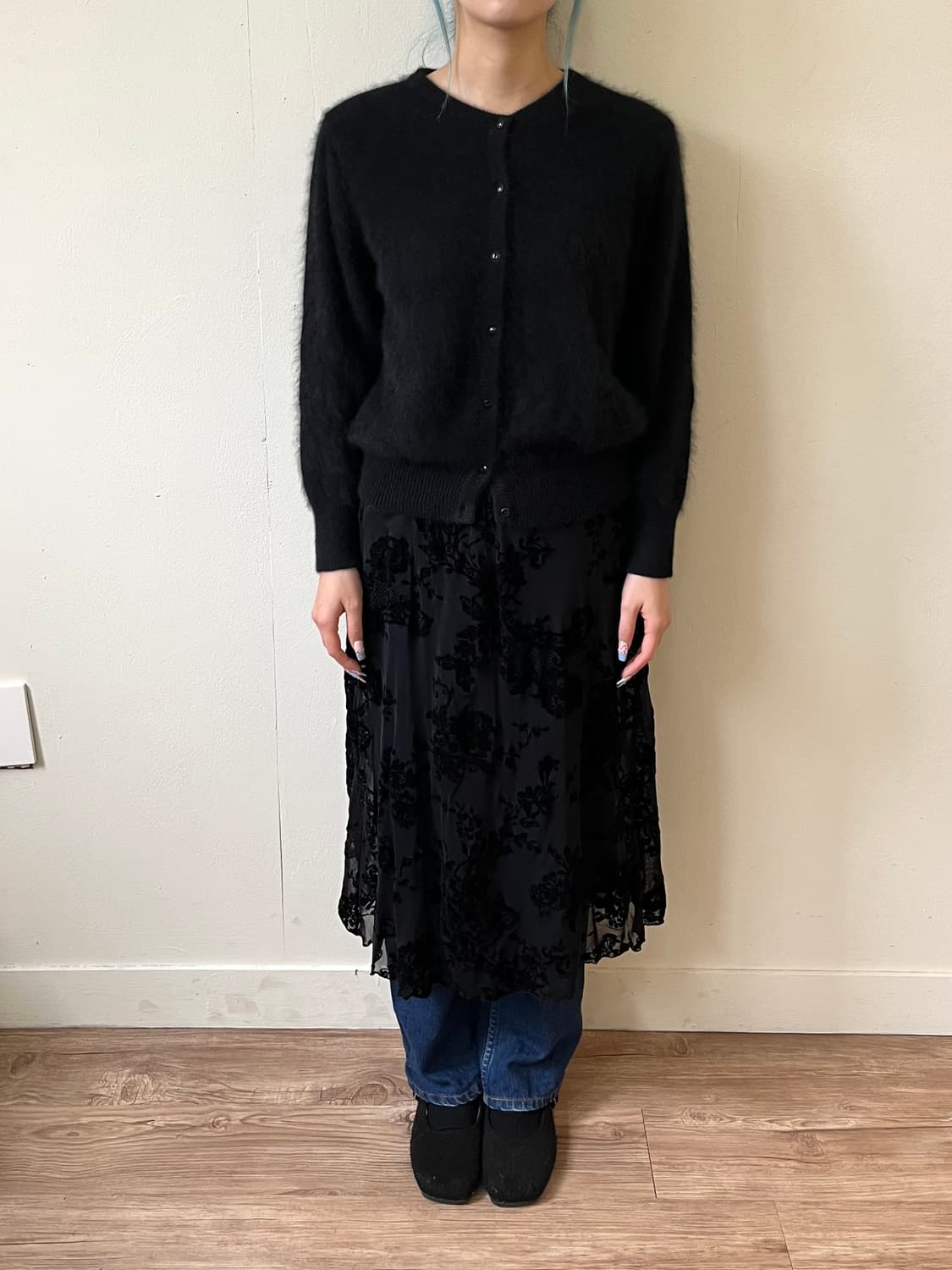 CADORNAFI’ORE 앙고라 블랙 가디건 상품이미지7