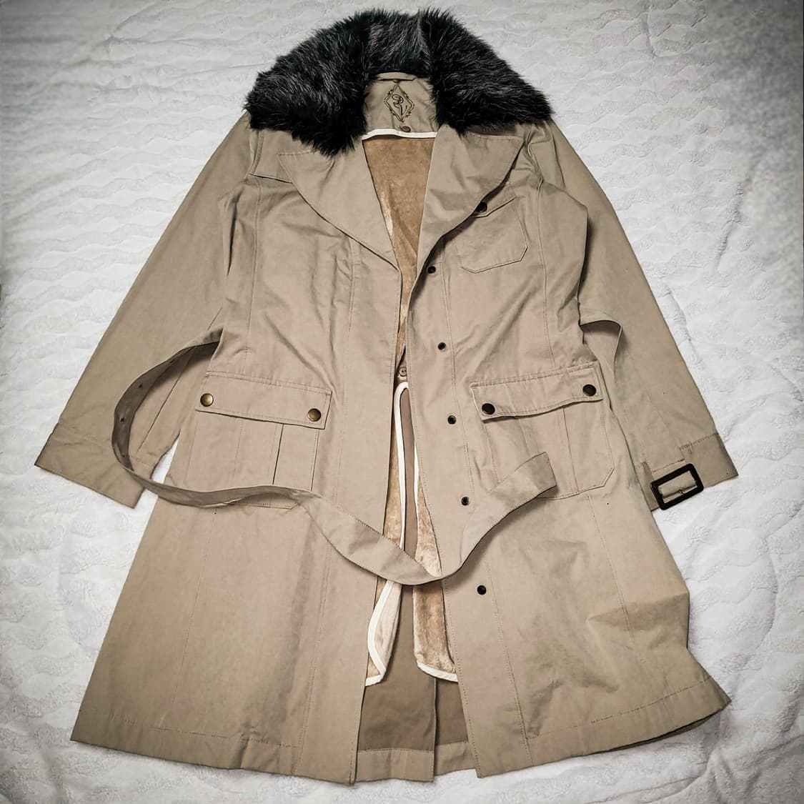 '10s Pose Village Faux Fur Trench Coat 상품이미지2