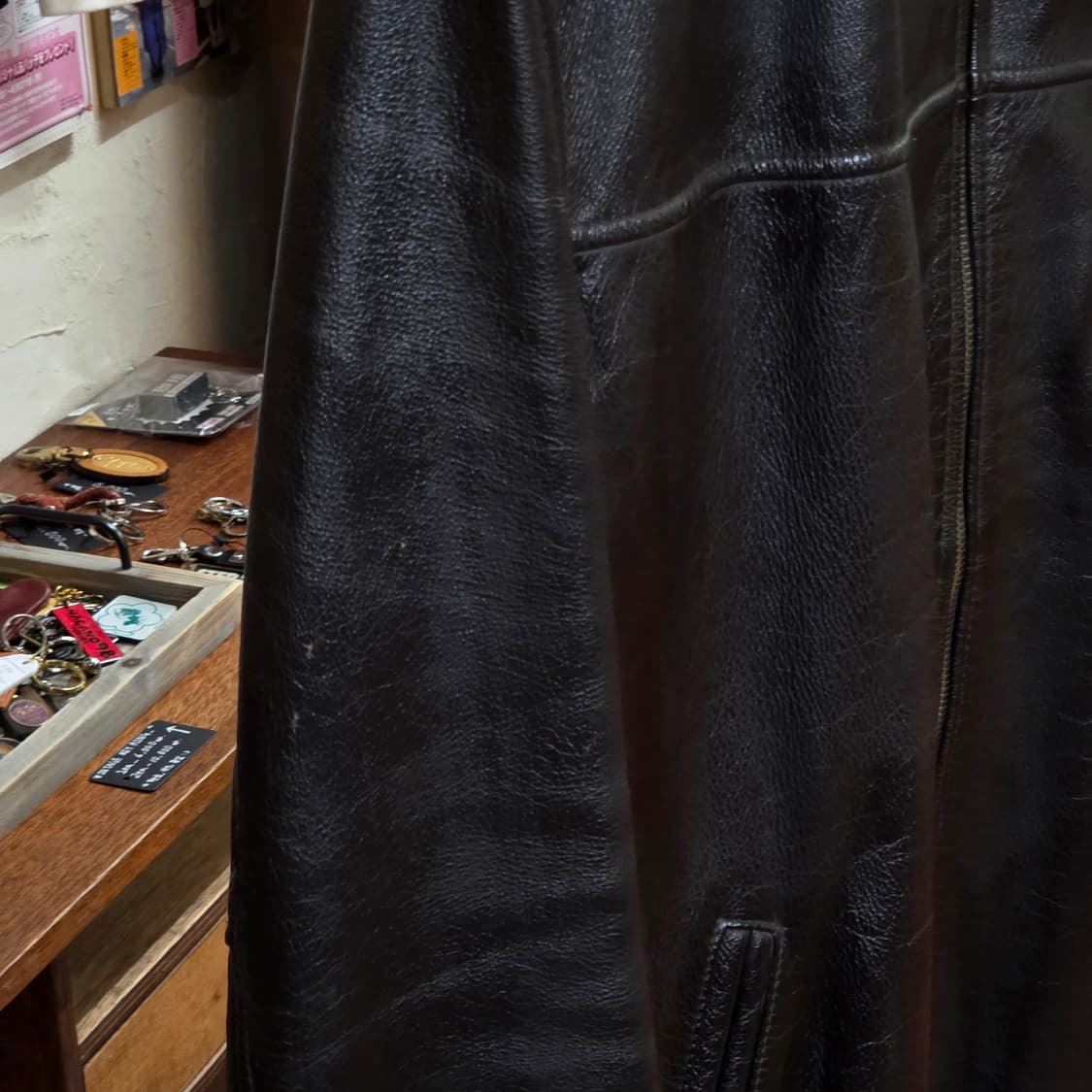 지오다노 다크 브라운 소가죽 자켓 상품이미지5