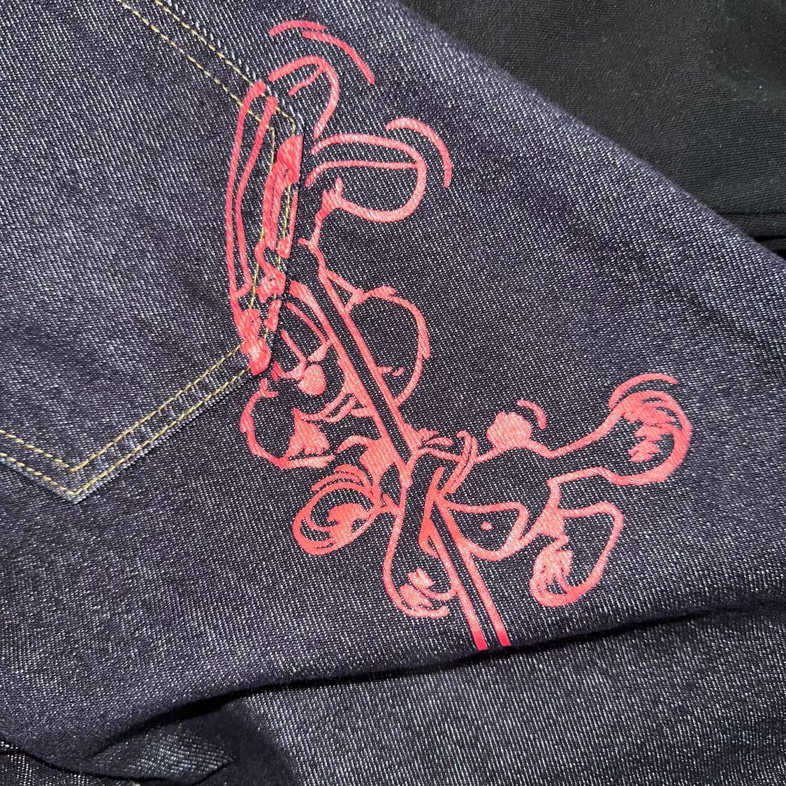 리트리버클럽 래빗 데님팬츠 인디고 블랙 s사이즈 판매합니다 상품이미지4