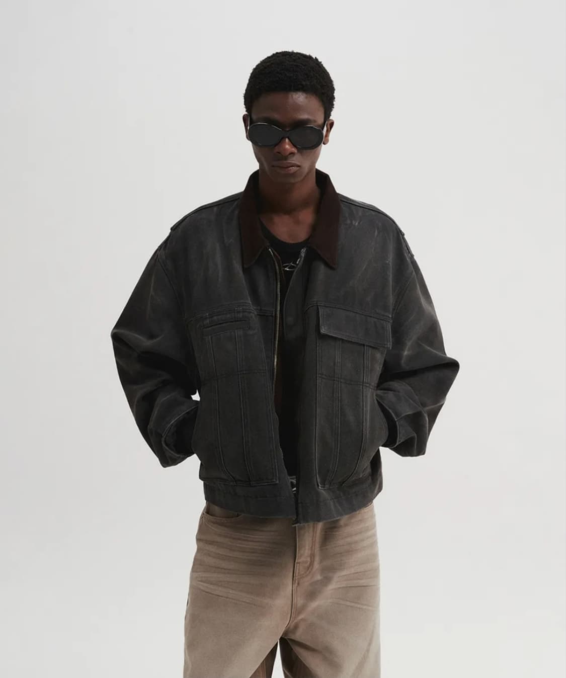 DNSR 빈티지 크롭 워크 자켓 상품이미지1