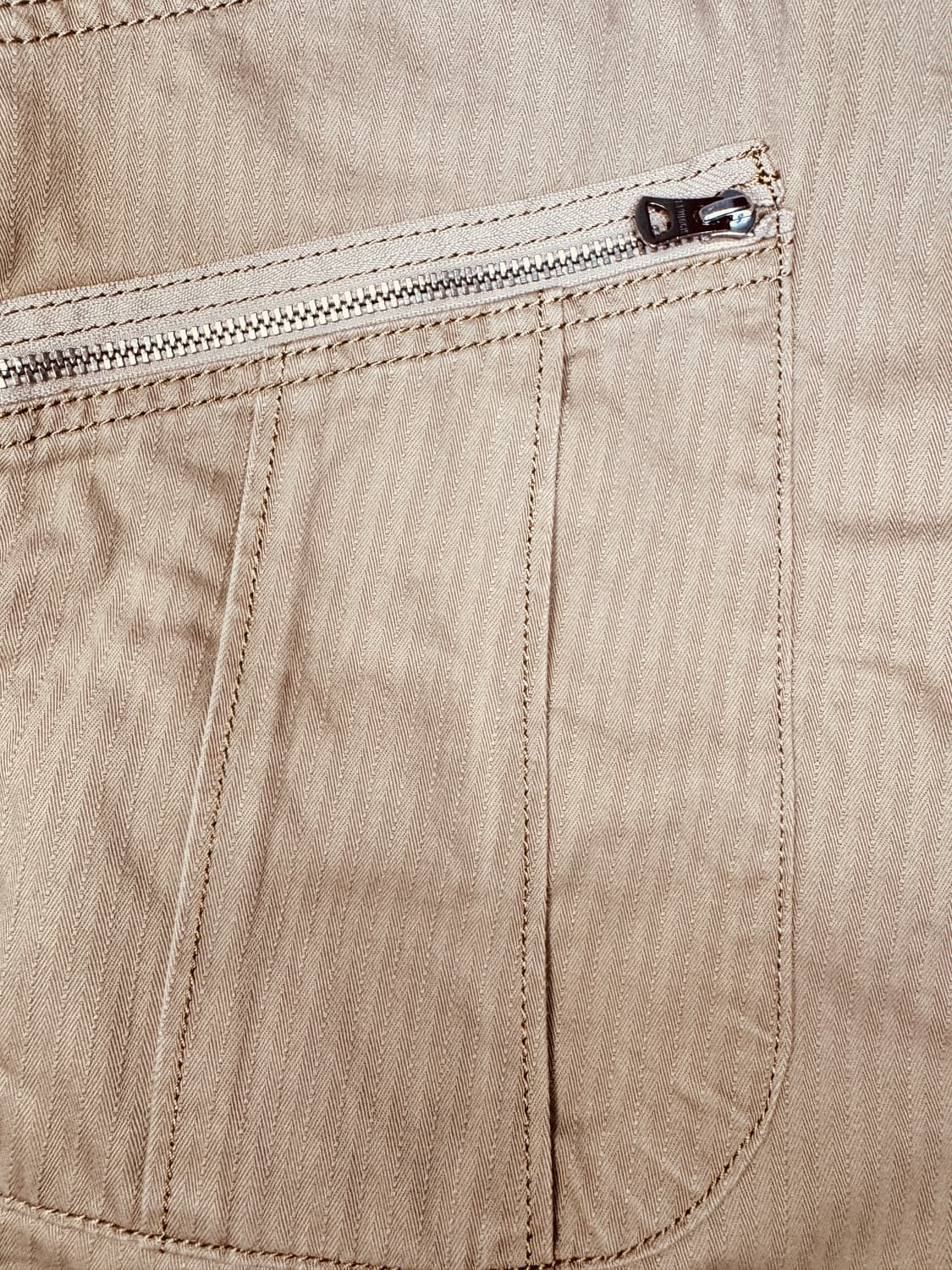 빈티지 데빌락 DEVILOCK 지퍼 헤링본 카고 팬츠 베이지 XL 상품이미지3