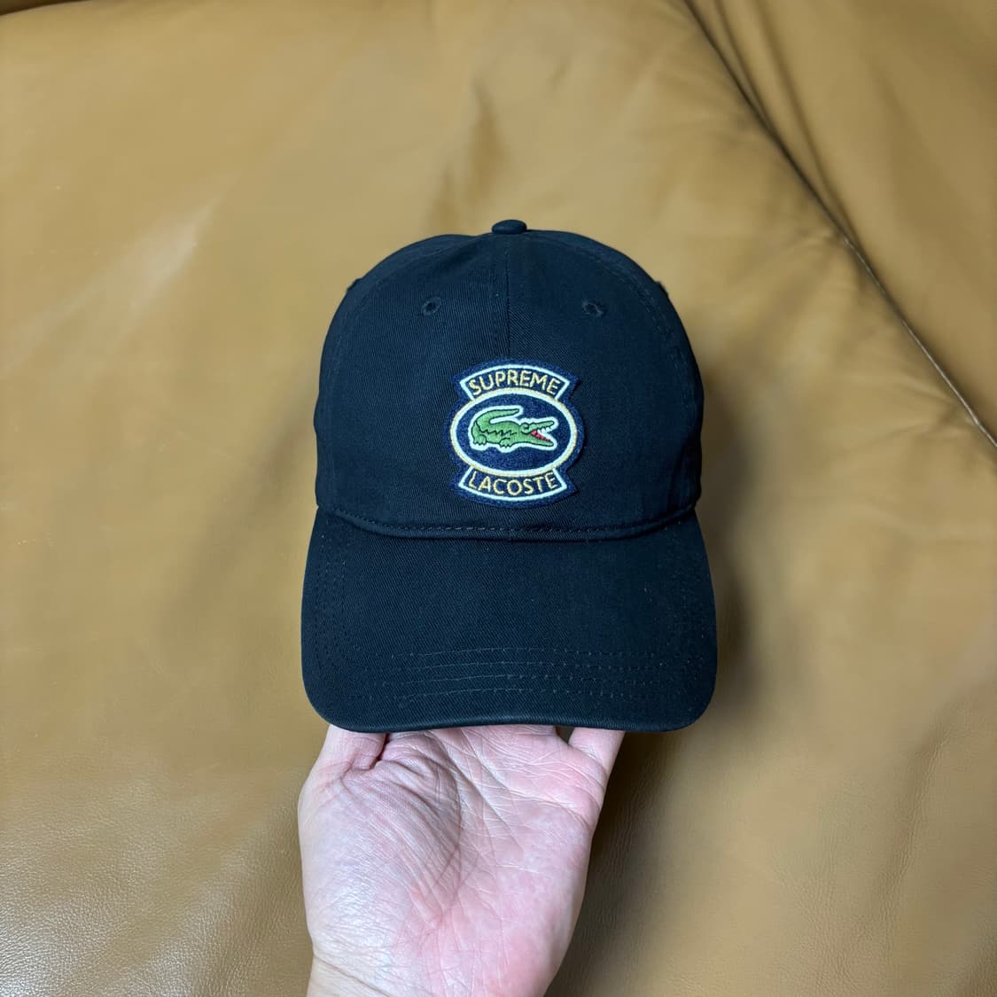 Supreme x Lacoste 슈프림x라코스테 블랙 6패널 볼캡 모자 상품이미지2