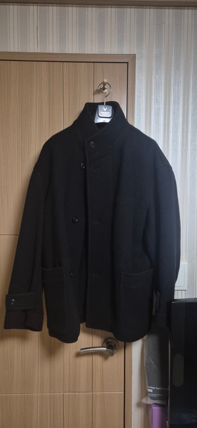 [48] 르메르 울 더플 박시 코트 블랙 상품이미지1