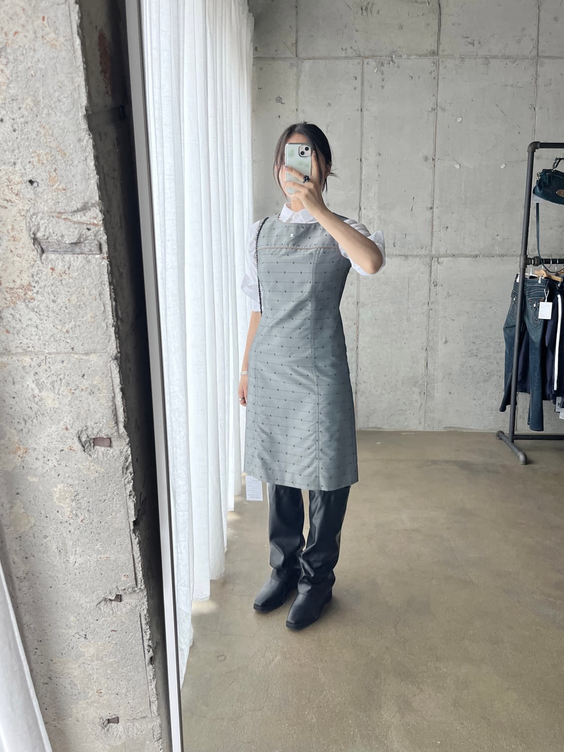 00s Courreges 꾸레쥬 로고 패턴 원피스 상품이미지2