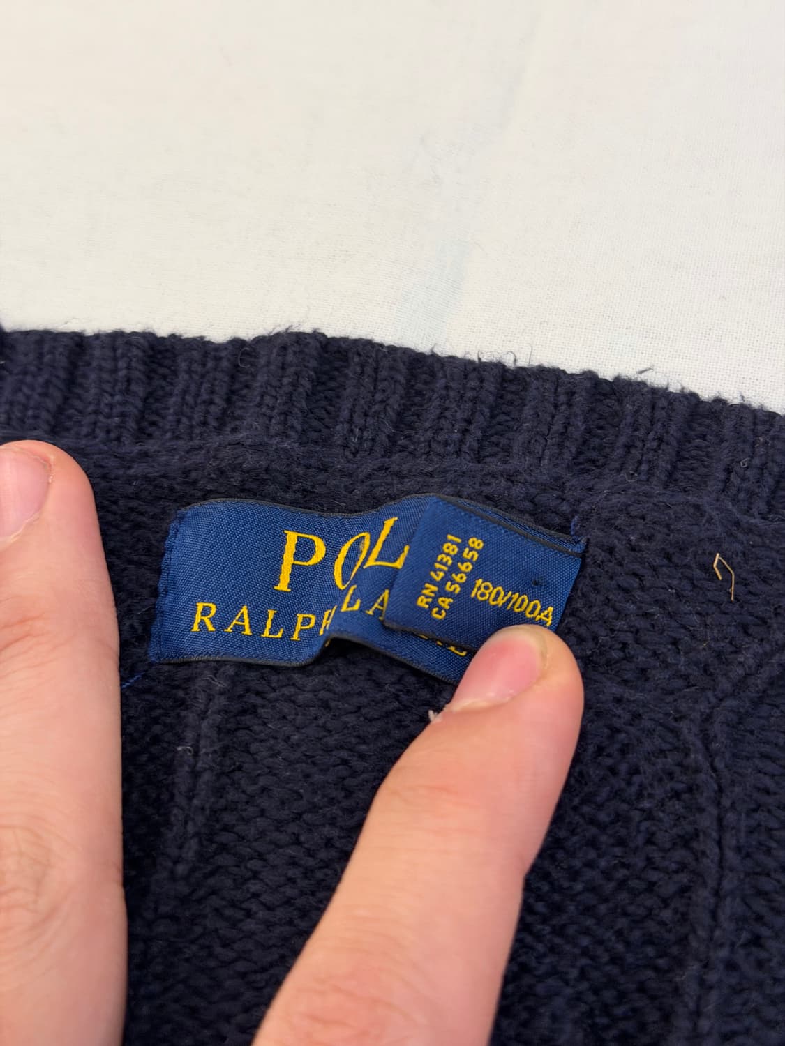 폴로 랄프로렌 코튼 꽈배기 케이블 네이비 상품이미지4