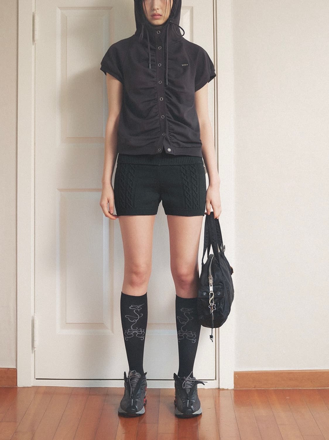 허그유어스킨 케이블 니트 쇼츠 상품이미지2