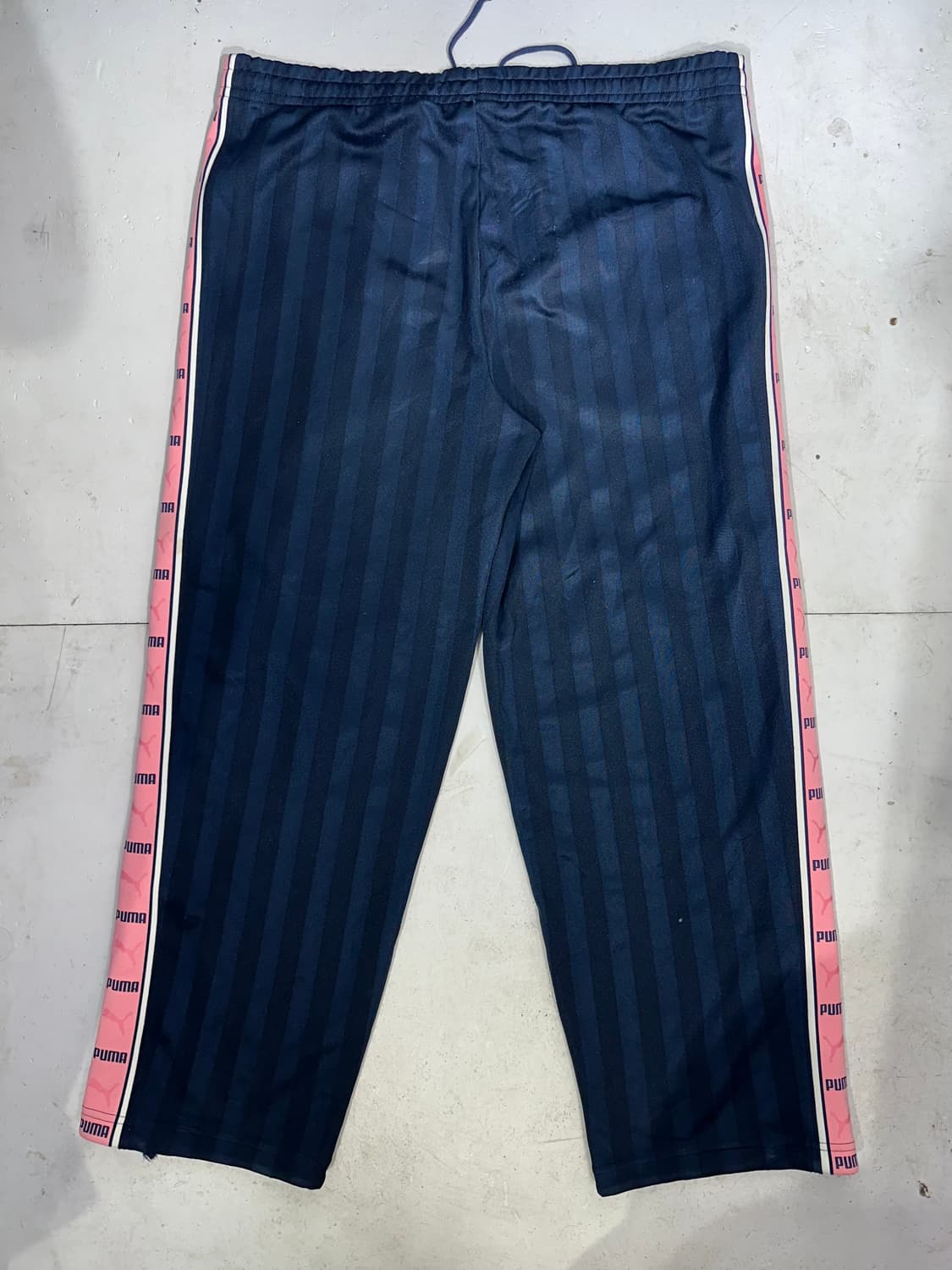 푸마 네이비 핑크 와이드 사이드 라인 추리닝 바지 M 상품이미지5