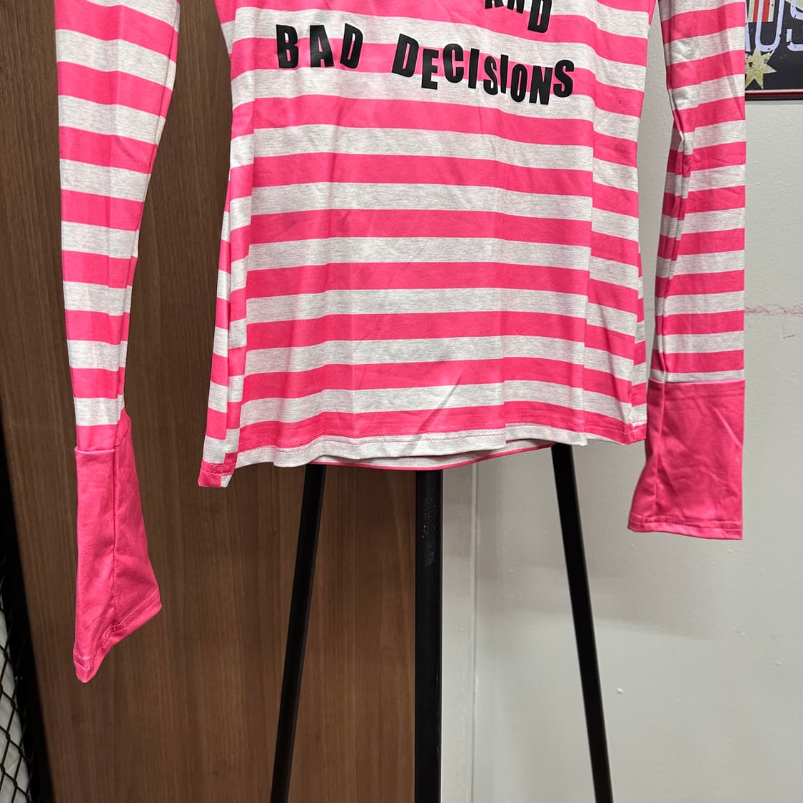 Pink Stripe Lettering T-Shirt 상품이미지4