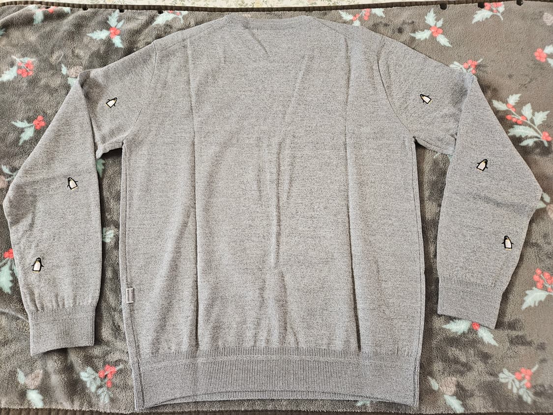 [100]새제품 코오롱 브렌우드 펭귄 자수 남성니트 그레이 상품이미지4