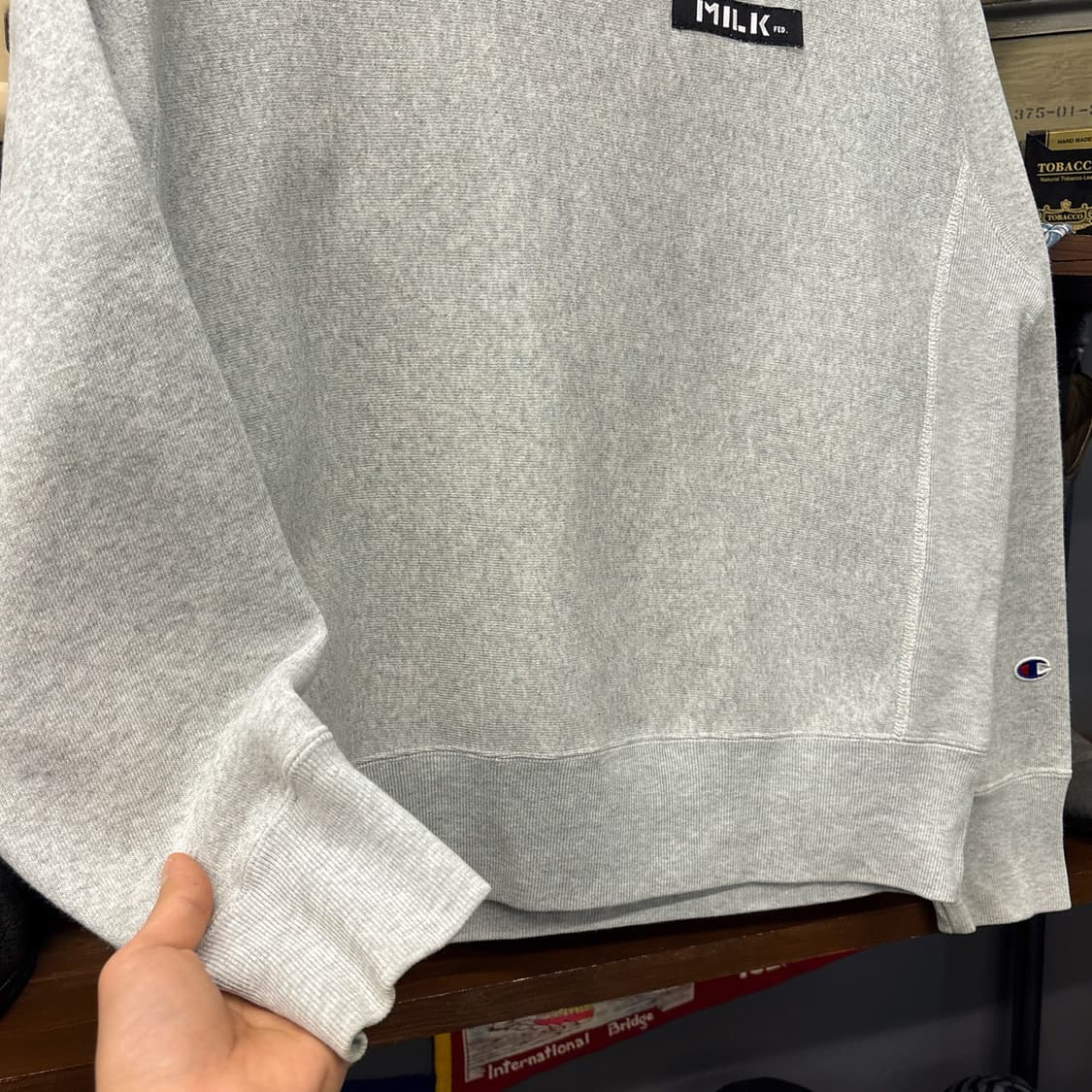 챔피온X밀크페드 리버스위브 로고패치 헤비코튼 스웻셔츠 N1236 상품이미지4