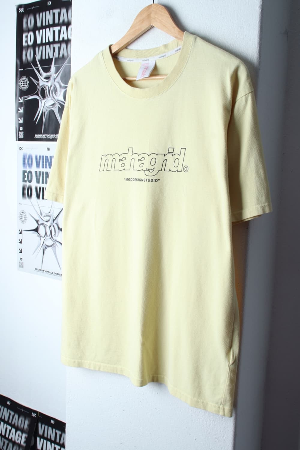 (L-XL) 마하그리드 반팔 티셔츠 빅로고 노랑 올드스쿨-H31405 상품이미지1