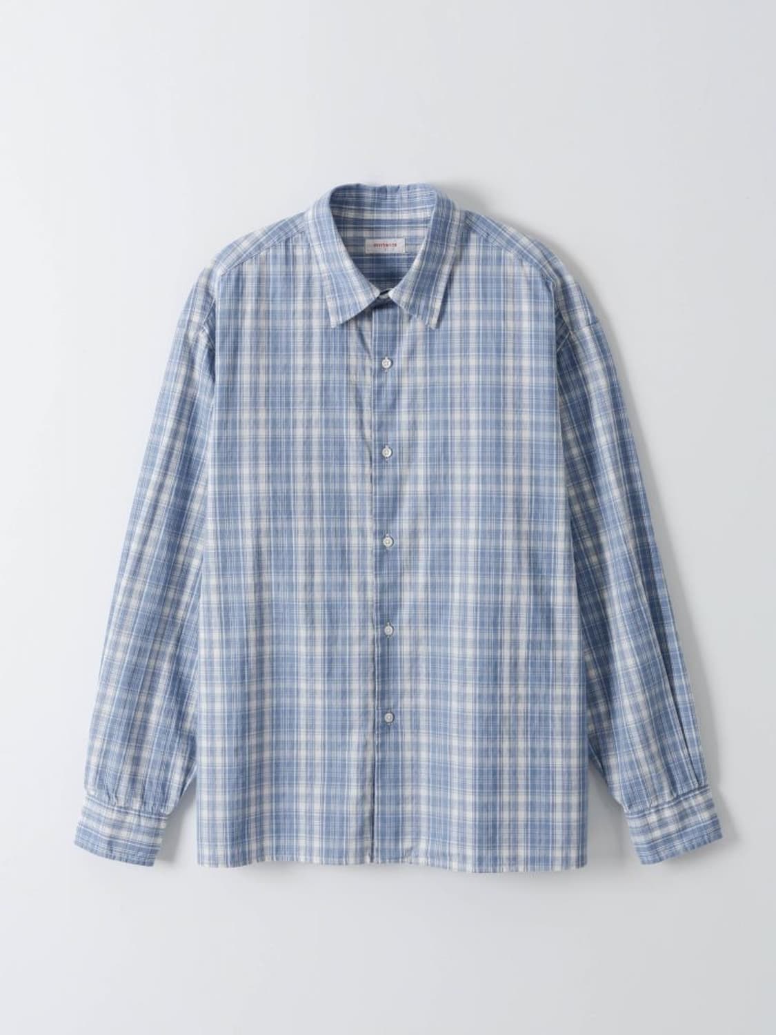 (4) 에브리원 에브리데이 체크셔츠 라이트블루 상품이미지1
